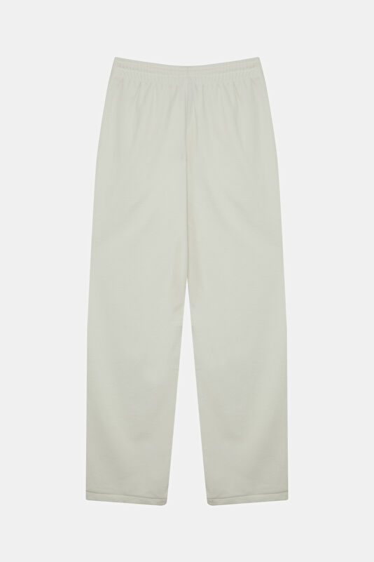 Beyaz Wide Leg Kadın Spor Pantolon 2