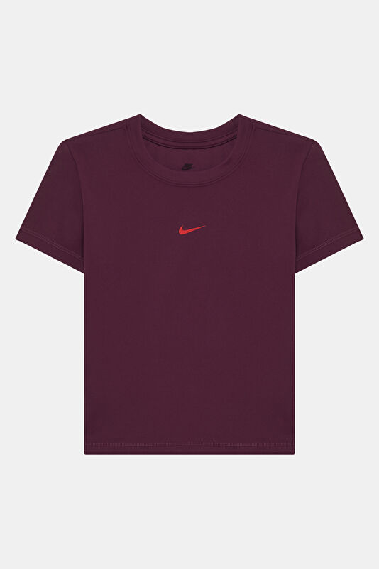 Bordo Bisiklet Yaka Kadın T-Shirt