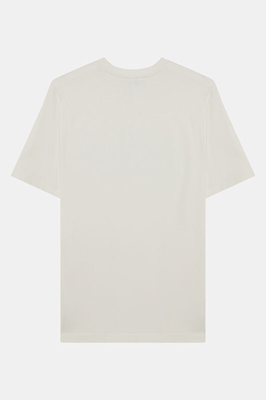 Relax Fit White Crew Neck Printed Men's T-Shirt 2
