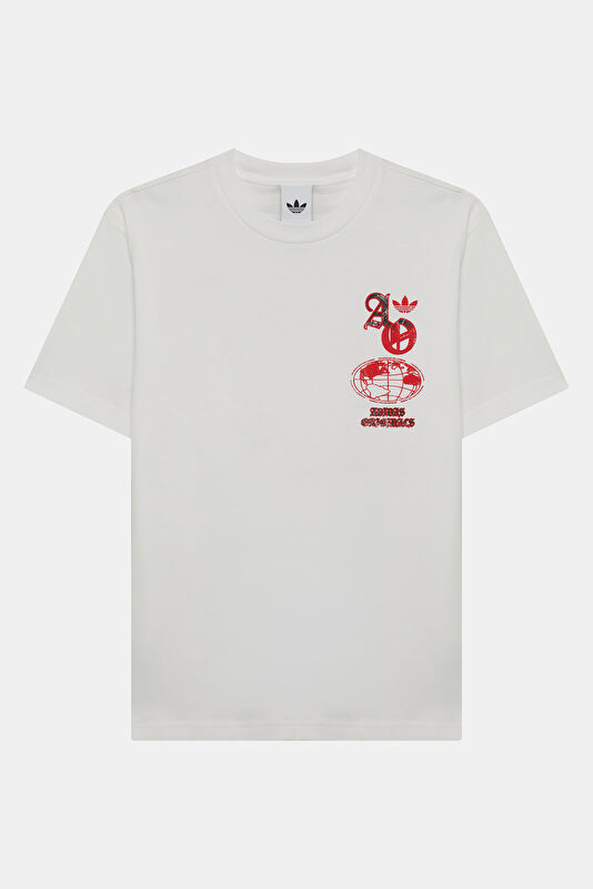 Relax Fit White Crew Neck Printed Men's T-Shirt