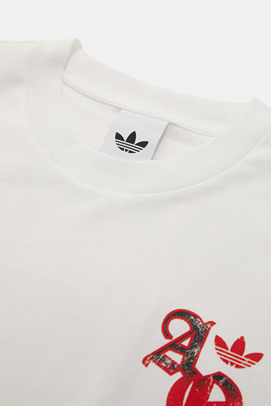Relax Fit White Crew Neck Printed Men's T-Shirt 3