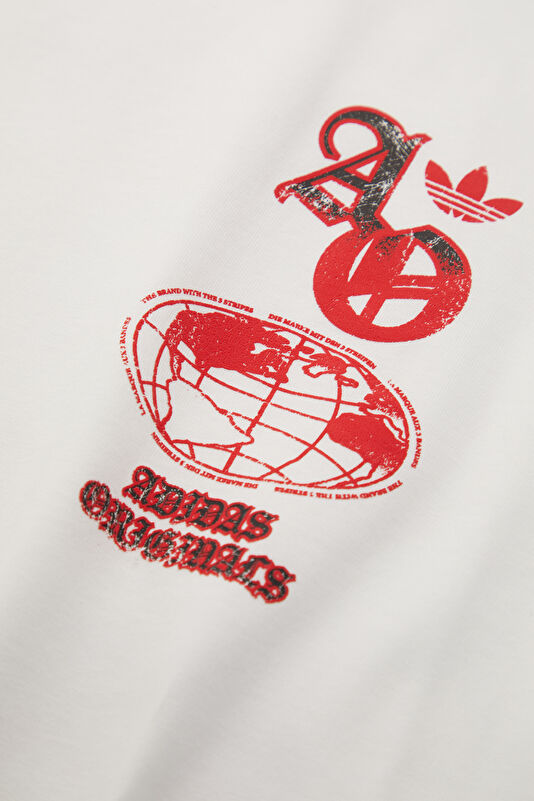 Relax Fit White Crew Neck Printed Men's T-Shirt 4