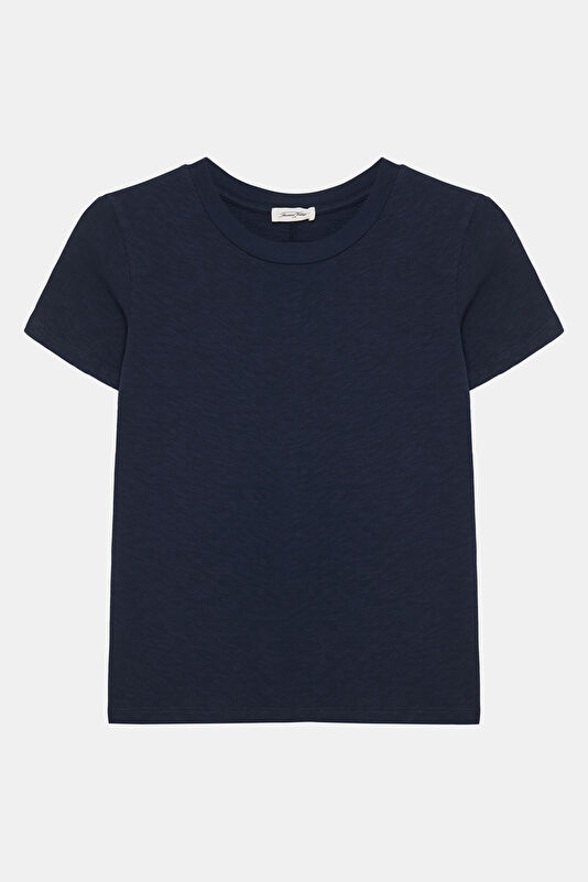 Lacivert Bisiklet Yaka Kadın T-Shirt