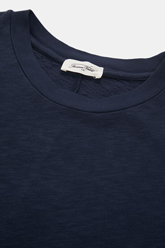 Lacivert Bisiklet Yaka Kadın T-Shirt 3