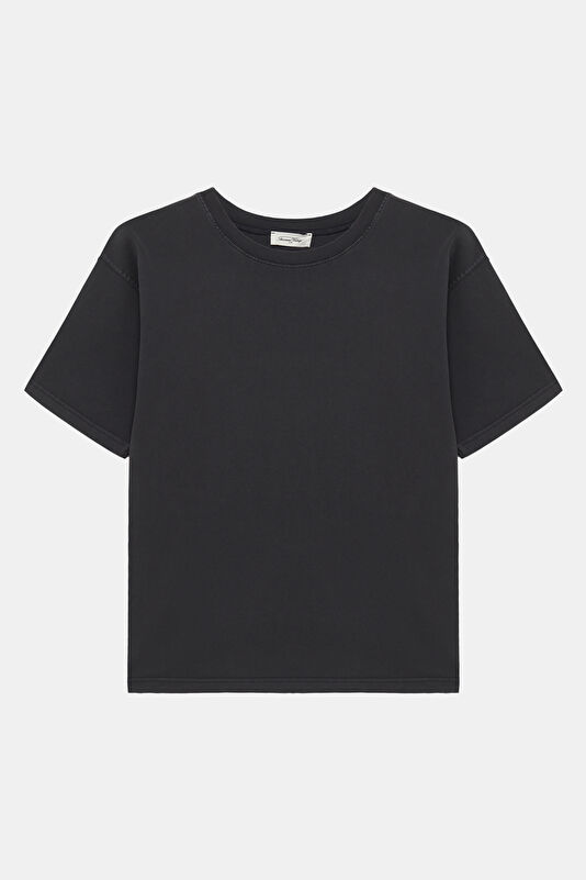 Siyah Bisiklet Yaka Kadın T-Shirt