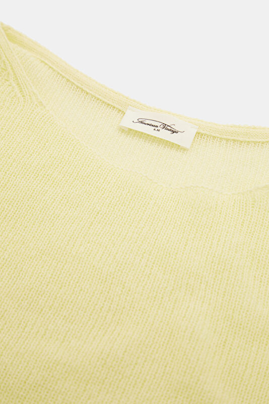 Açık Sarı Kayık Yaka Kadın Sweatshirt 3