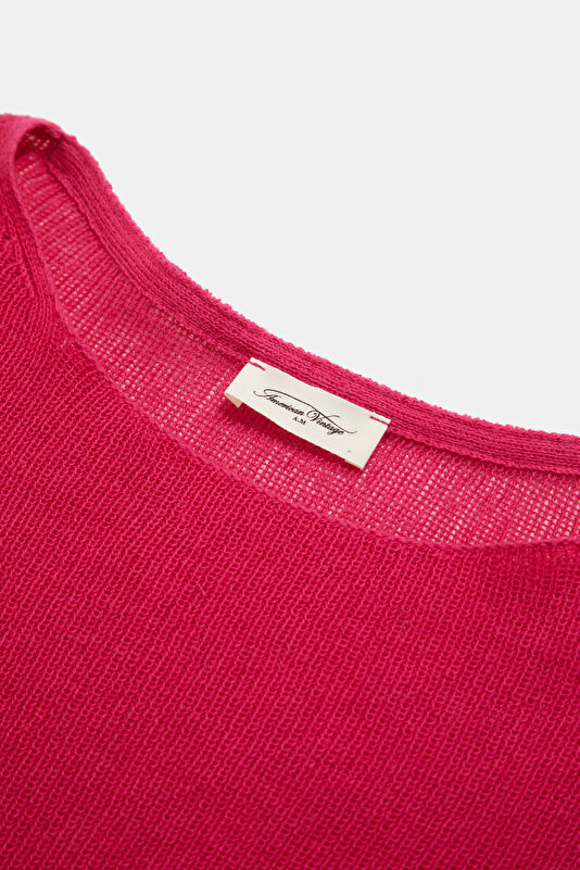 Fuşya Kayık Yaka Kadın Sweatshirt 3