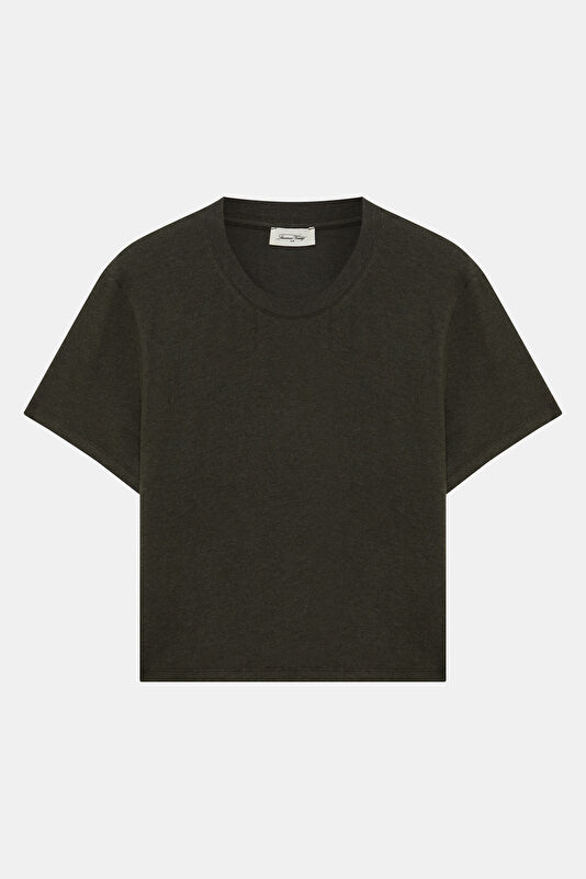 Haki Bisiklet Yaka Kadın T-Shirt