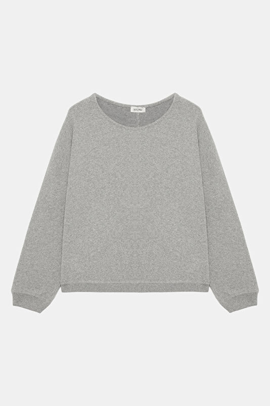 Dark Grey Boat Neck Women's Sweatshirt