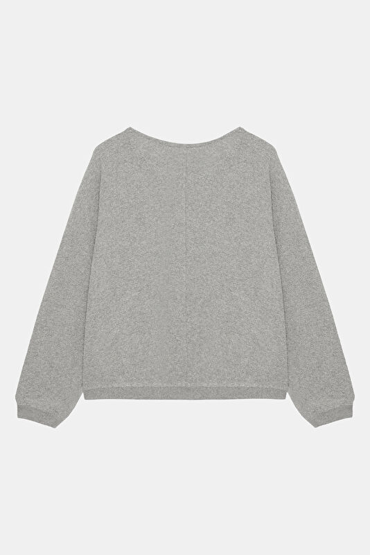 Dark Grey Boat Neck Women's Sweatshirt 2