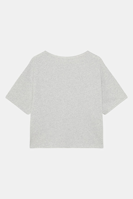 Beyaz Bisiklet Yaka Kadın T-Shirt 2