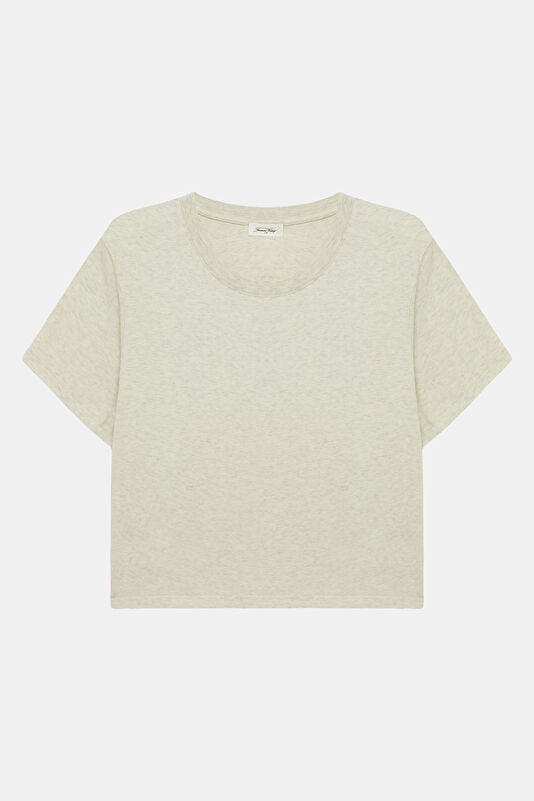 Bej Bisiklet Yaka Kadın T-Shirt