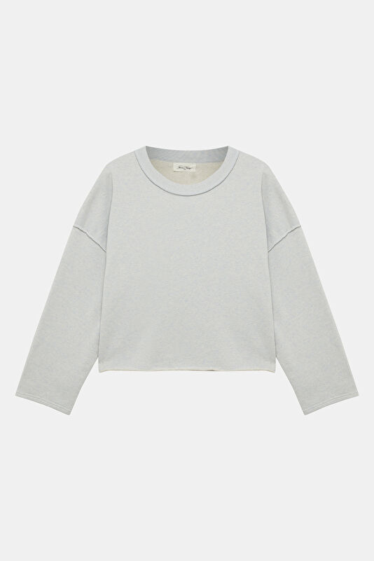 Açık Gri Kayık Yaka Kadın Sweatshirt