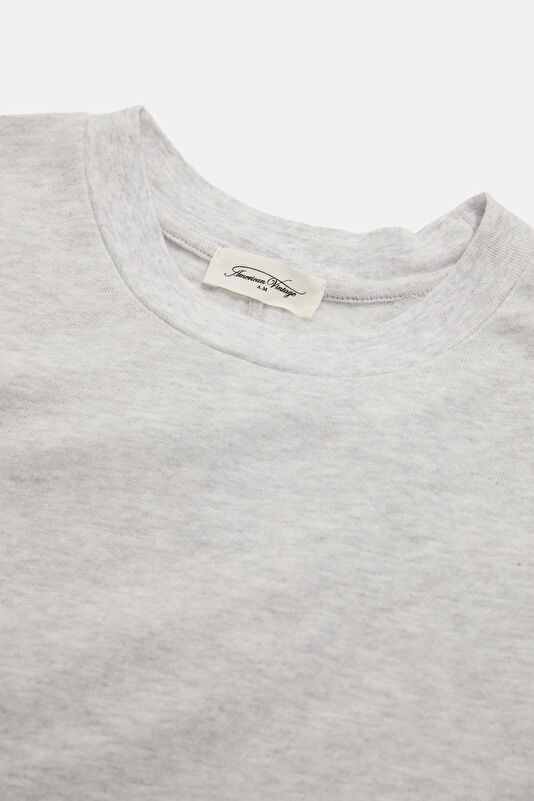 Gri Melanj Bisiklet Yaka Kadın T-Shirt 3