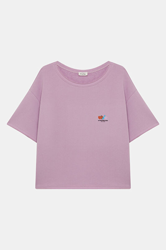 Pembe Bisiklet Yaka Kadın T-Shirt