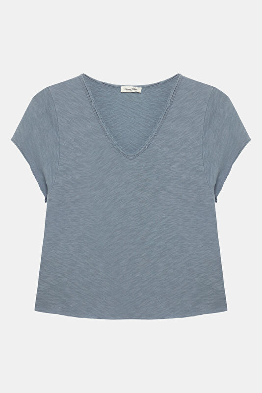 Blue V-Neck Women's T-Shirt