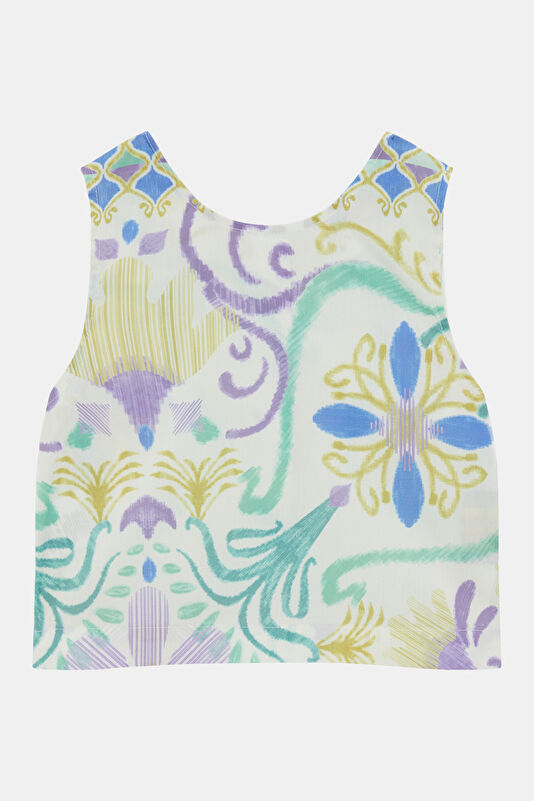Multicolored Patterned Sleeveless Children's Blouse 2