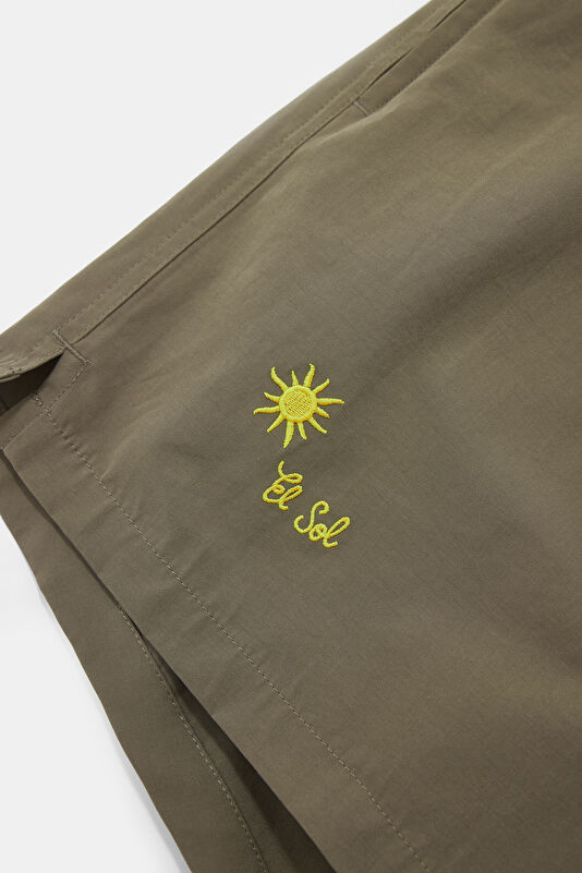 Green Embroidered Men's Swimsuit 3