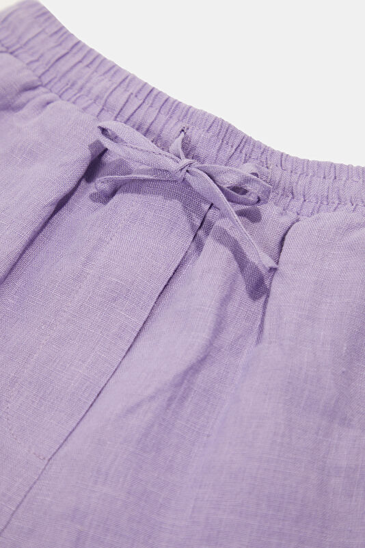Lilac Embroidered Linen Children's Shorts 3