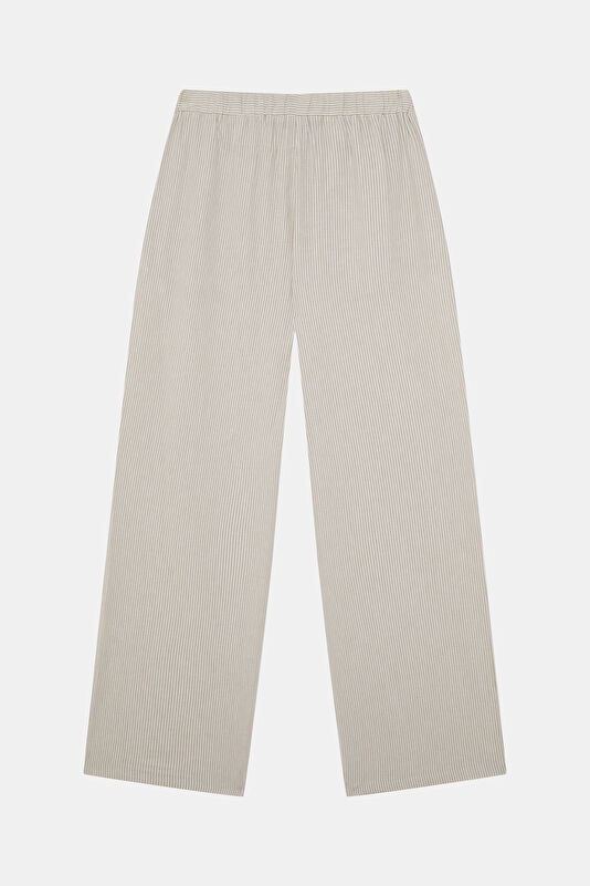 Bej Wide Leg Kadın Pantolon 2