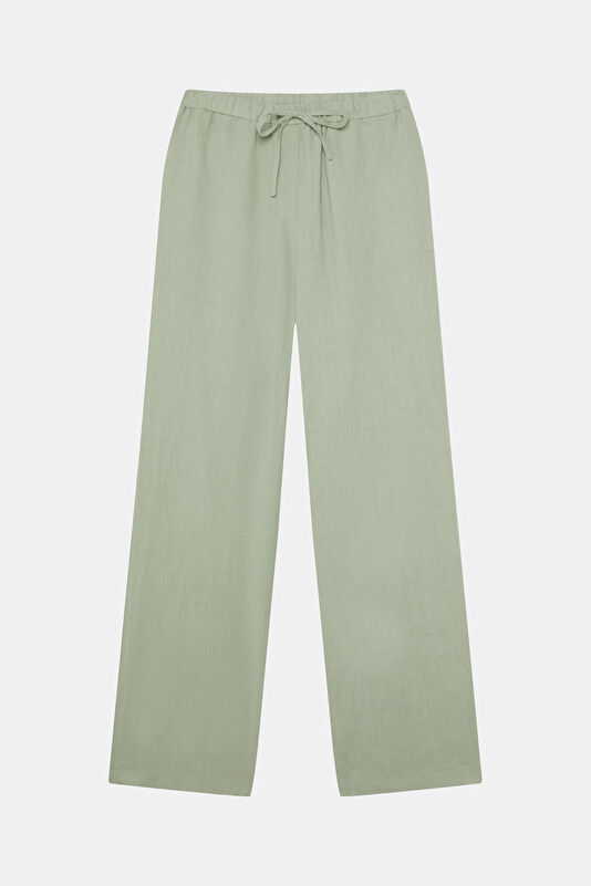 Yeşil Wide Leg Kadın Pantolon