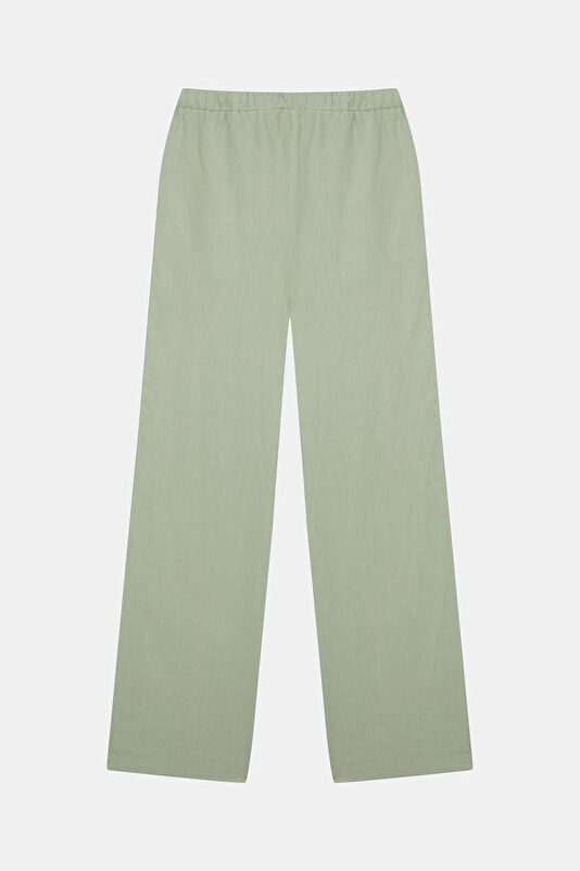Yeşil Wide Leg Kadın Pantolon 2