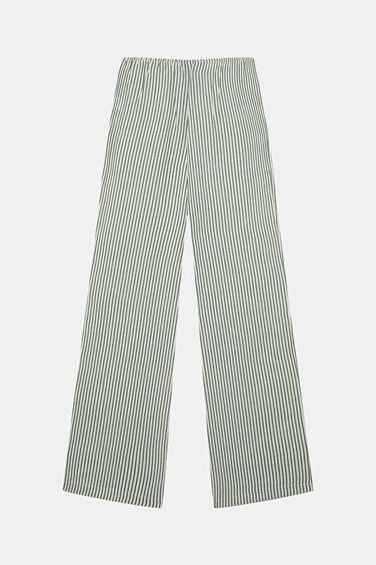 Haki Wide Leg Kadın Pantolon 2