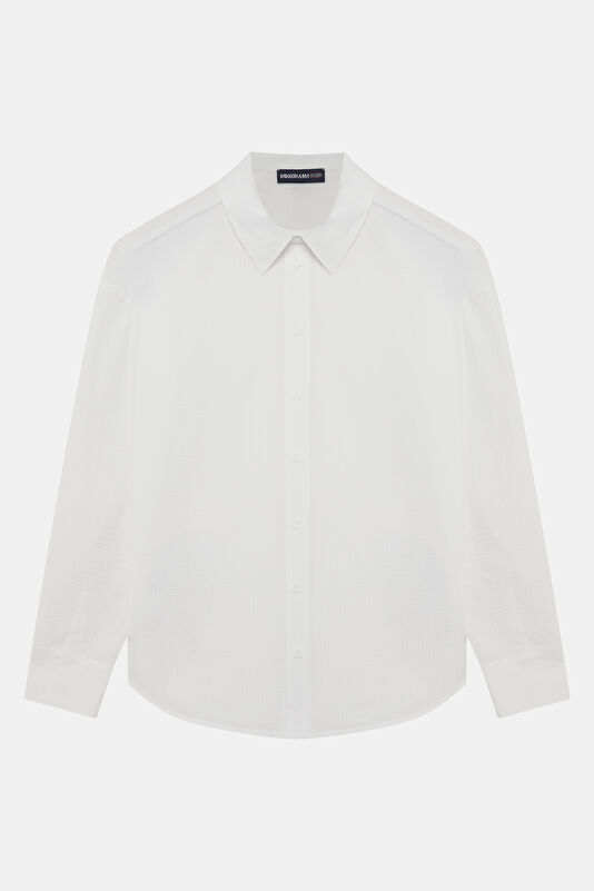 White Striped Pattern Women's Shirt