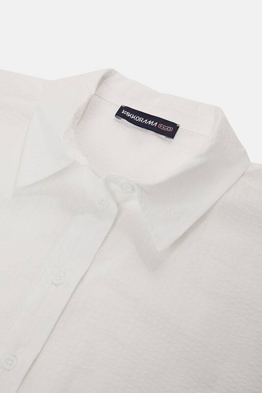 White Striped Pattern Women's Shirt 3