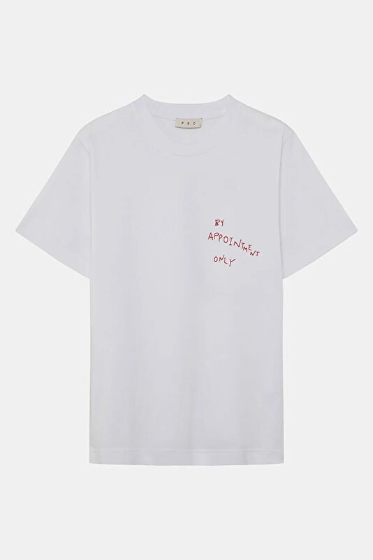 White Embroidered Men's T-Shirt