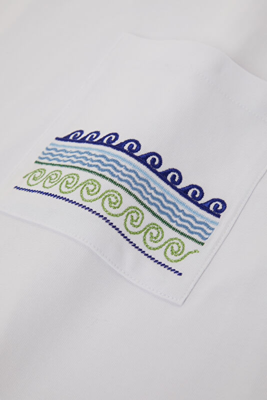 White Embroidered Men's T-Shirt 4