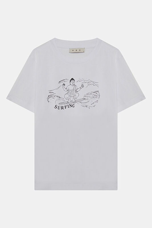 White Printed Women's T-Shirt