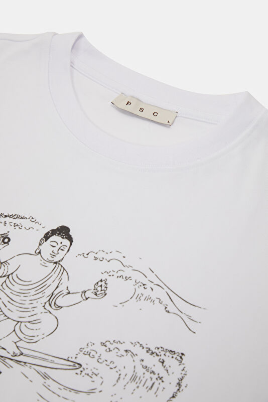 White Printed Women's T-Shirt 4