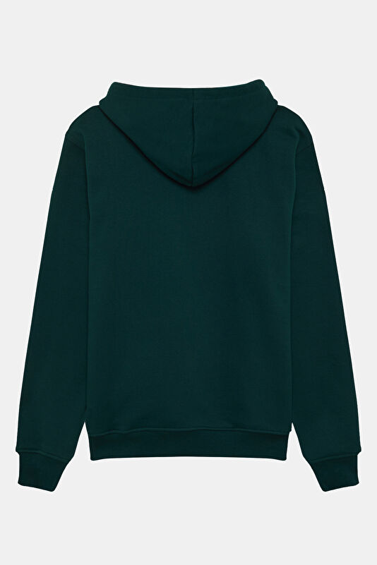 Green Relax Fit Hooded Men's Sweatshirt 2