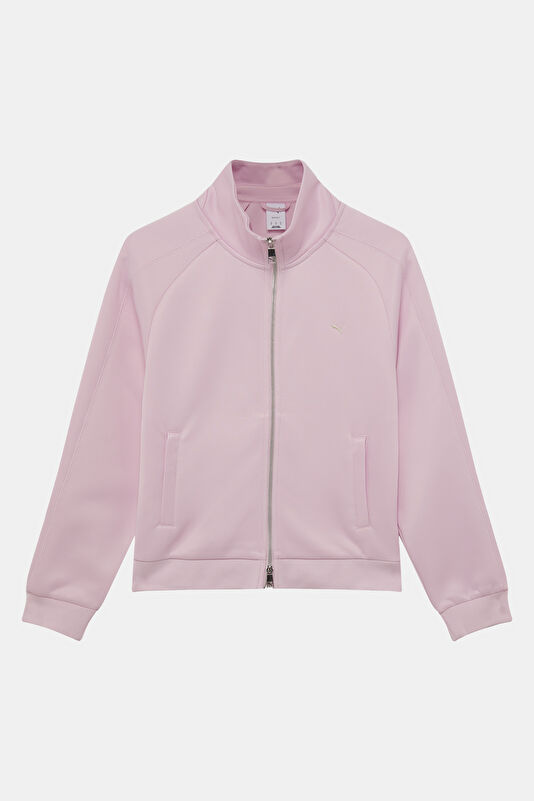 T7 Pembe Dik Yaka Kadın Sweatshirt