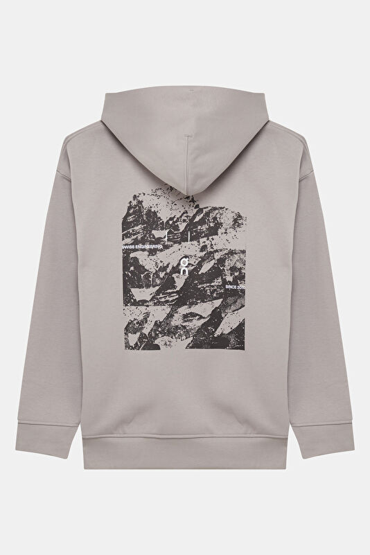 Bej Relax Kalıp Kapuşonlu Erkek Sweatshirt 2