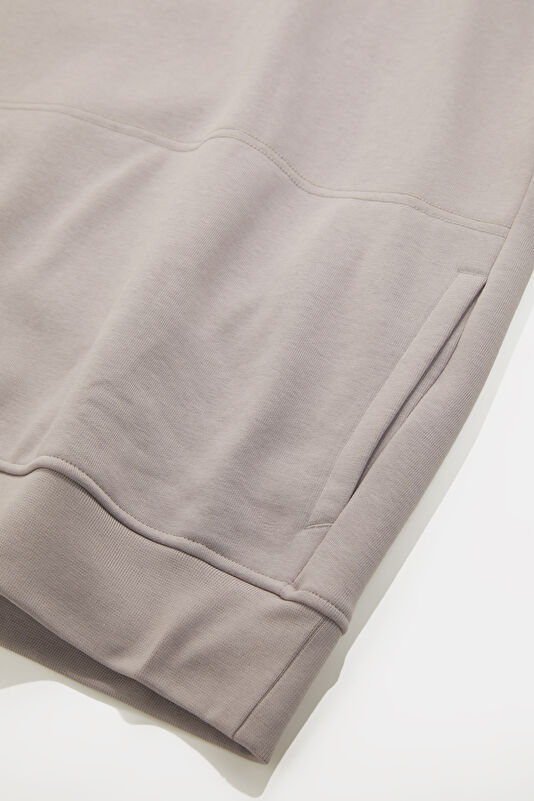 Bej Relax Kalıp Kapuşonlu Erkek Sweatshirt 4