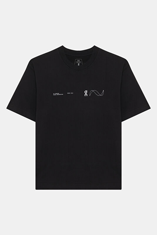 Club-T Volt Relax Kalıp Siyah Bisiklet Yaka Baskılı Erkek T-Shirt