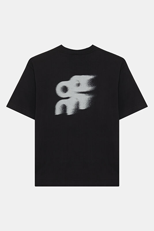Club-T Volt Relax Kalıp Siyah Bisiklet Yaka Baskılı Erkek T-Shirt 2