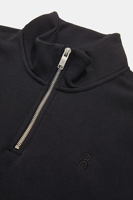 Black Relax Fit Stand-Up Collar Men's Sweatshirt 3