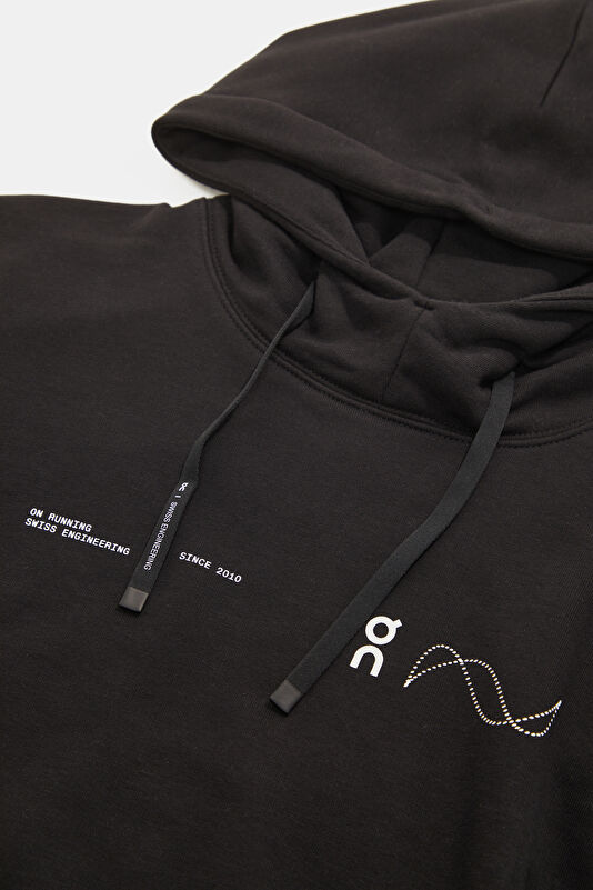 Siyah Relax Kalıp Kapuşonlu Erkek Sweatshirt 3