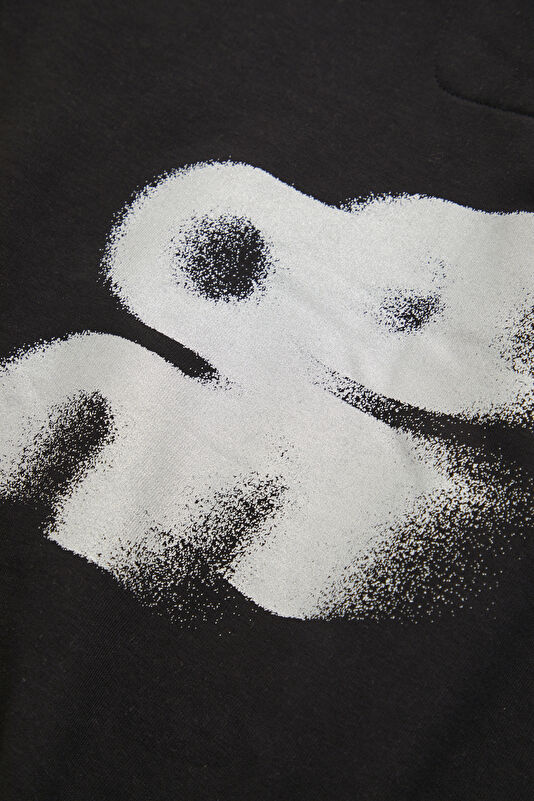 Siyah Relax Kalıp Kapuşonlu Erkek Sweatshirt 4