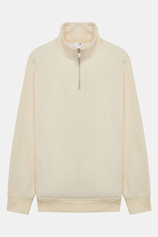 Krem Relax Kalıp Dik Yaka Sweatshirt