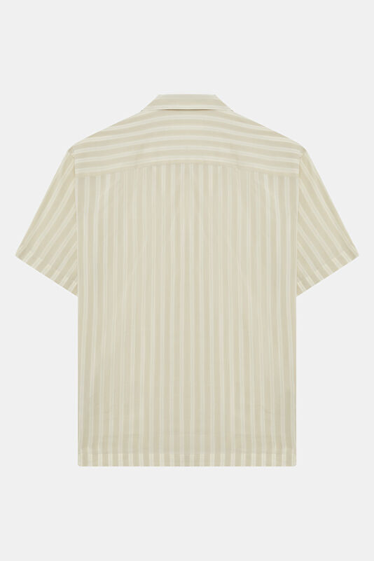 Relax Fit Ecru Resort Collar Men's Shirt 2