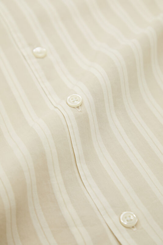 Relax Fit Ecru Resort Collar Men's Shirt 4