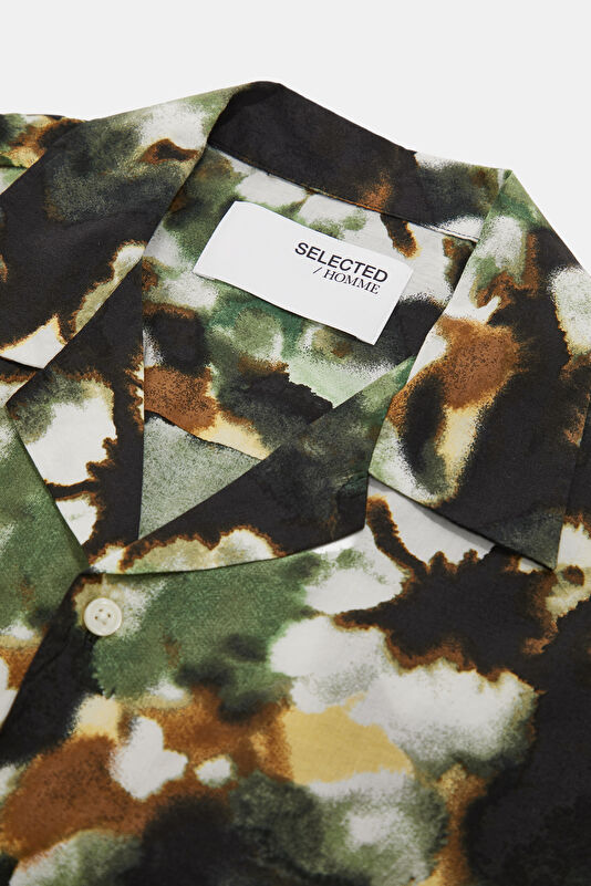 Relax Fit Multicolored Patterned Resort Collar Men's Shirt 3