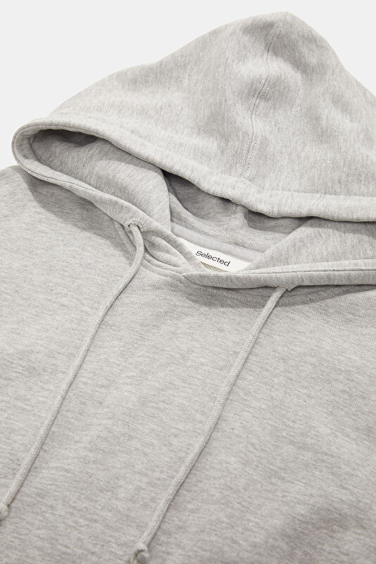 Gri Relax Kalıp Kapuşonlu Erkek Sweatshirt 3