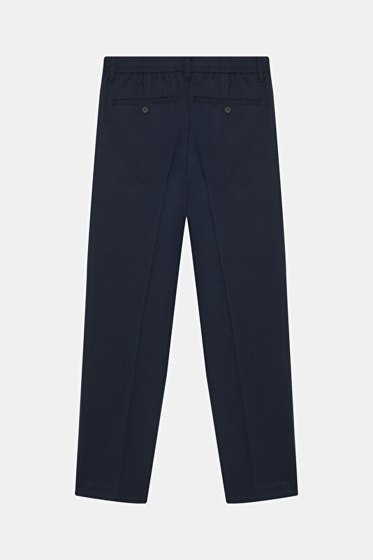 Relax Fit Navy Blue Straight Leg Men's Trousers 2