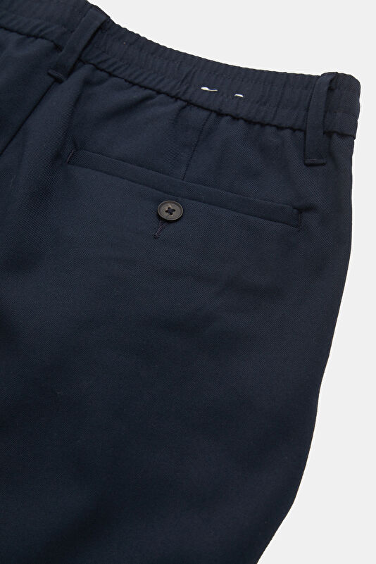 Relax Fit Navy Blue Straight Leg Men's Trousers 4