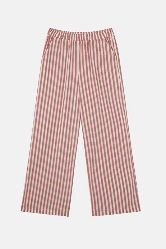 Kırmızı Wide Leg Kadın Pantolon